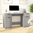 vidaXL Bureau met bijzetkast bewerkt hout wit