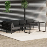 vidaXL 6-delige Loungeset met kussens aluminium antracietkleurig