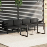 vidaXL 6-delige Loungeset met kussens aluminium antracietkleurig
