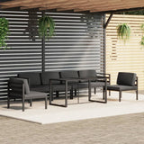 vidaXL 6-delige Loungeset met kussens aluminium antracietkleurig