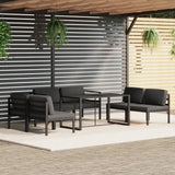 vidaXL 6-delige Loungeset met kussens aluminium antracietkleurig