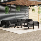 vidaXL 6-delige Loungeset met kussens aluminium antracietkleurig