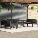 vidaXL 6-delige Loungeset met kussens aluminium antracietkleurig