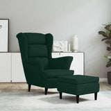 vidaXL Fauteuil met voetenbank fluweel blauw