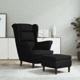 vidaXL Fauteuil met voetenbank fluweel blauw