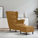 vidaXL Fauteuil met voetenbank fluweel blauw