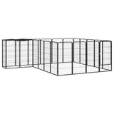 vidaXL Dog Kennel 6 Panels 50 x 100 cm Powder-Coated Steel Black