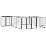 vidaXL Dog Kennel 6 Panels 50 x 100 cm Powder-Coated Steel Black