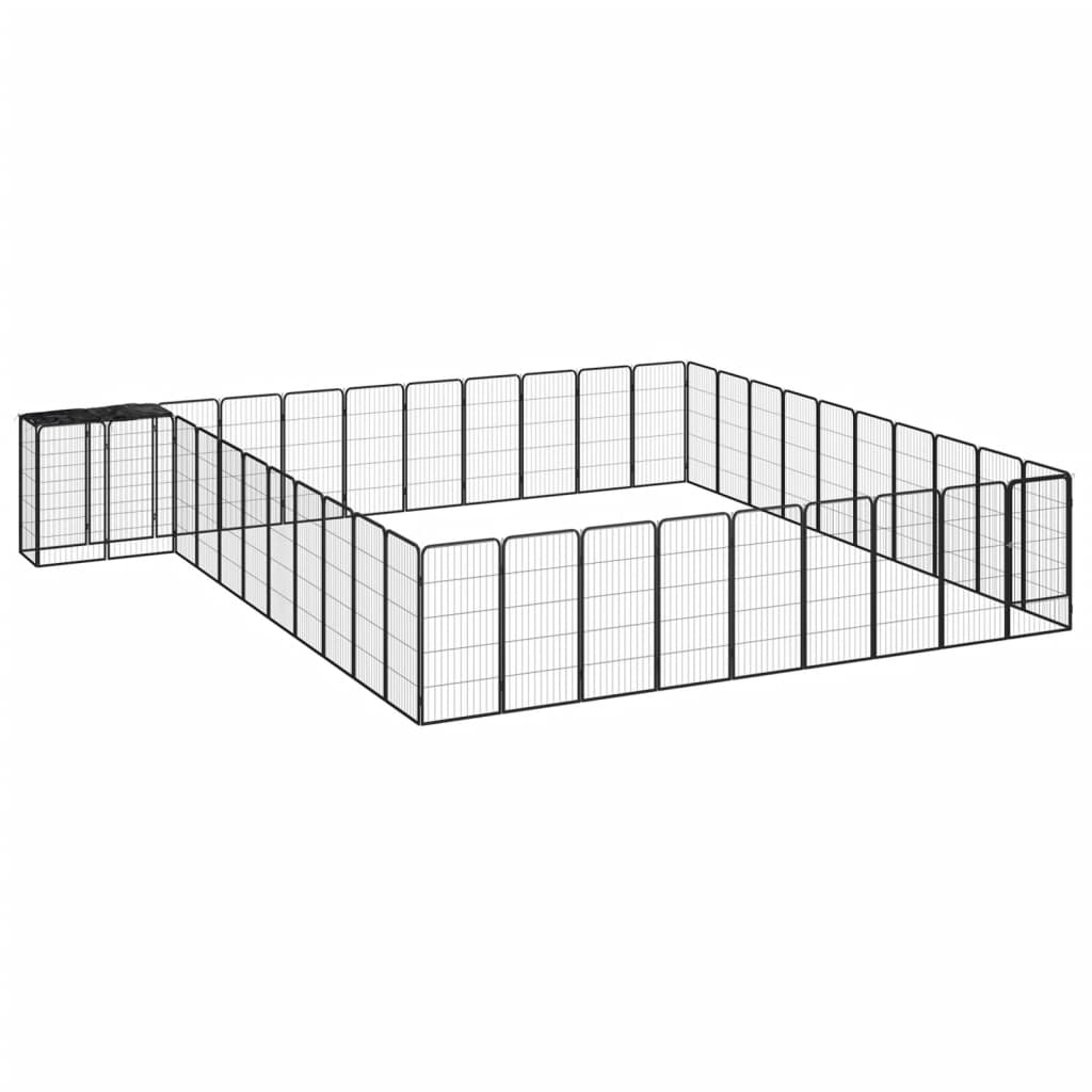 vidaXL Dog Kennel 6 Panels 50 x 100 cm Powder-Coated Steel Black