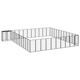 vidaXL Dog Kennel 6 Panels 50 x 100 cm Powder-Coated Steel Black