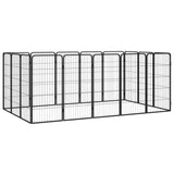 vidaXL Dog Kennel 4 Panels 50x100 cm Powder-Coated Steel Black