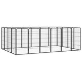 vidaXL Dog Kennel 4 Panels 50x100 cm Powder-Coated Steel Black