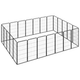 vidaXL Dog Kennel 4 Panels 50x100 cm Powder-Coated Steel Black
