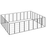 vidaXL Dog Kennel 4 Panels 50x100 cm Powder-Coated Steel Black