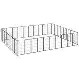 vidaXL Dog Kennel 4 Panels 50x100 cm Powder-Coated Steel Black