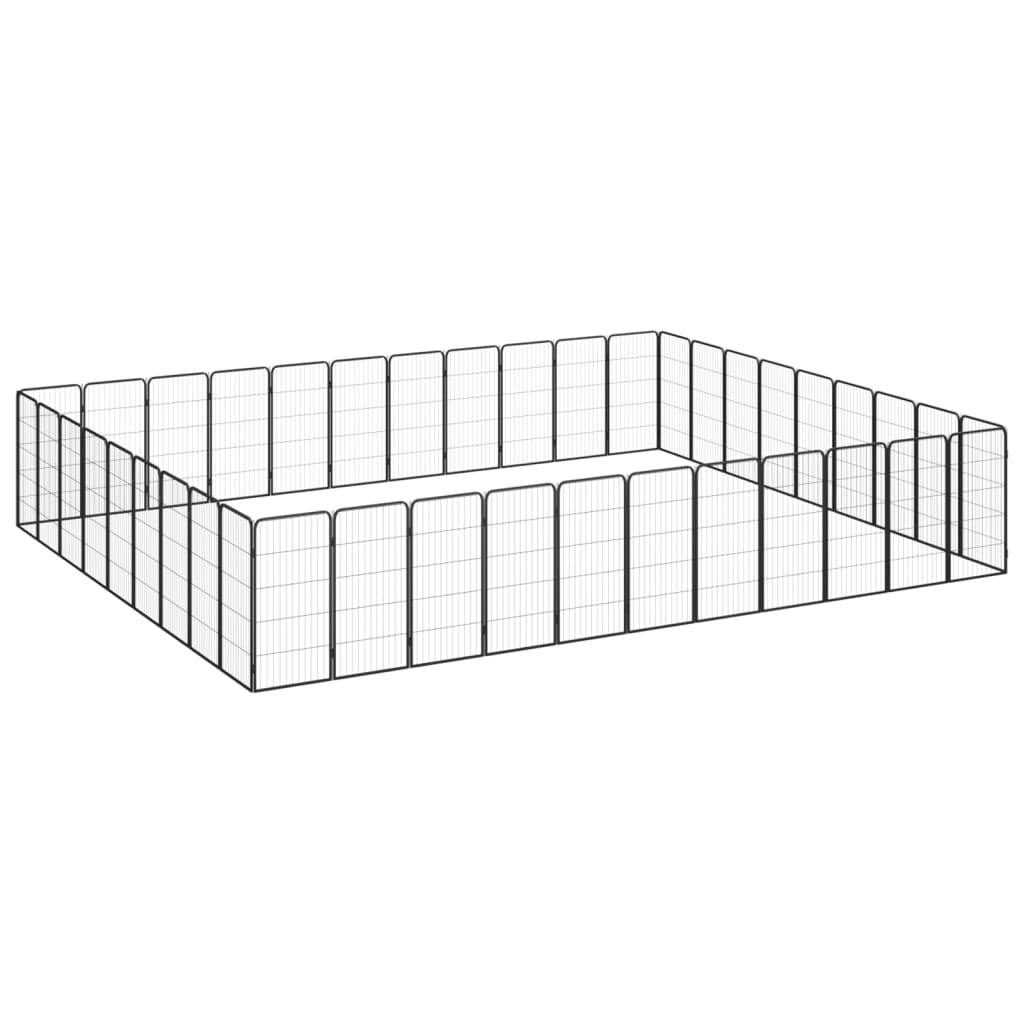 vidaXL Dog Kennel 4 Panels 50x100 cm Powder-Coated Steel Black