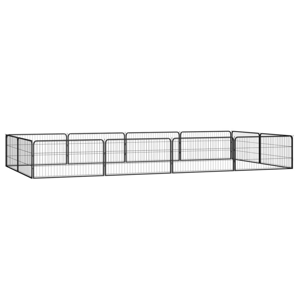 vidaXL Hondenkennel 4 panelen 100x50 cm gepoedercoat staal zwart