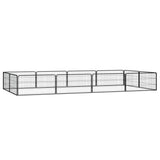 vidaXL Hondenkennel 4 panelen 100x50 cm gepoedercoat staal zwart