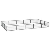 vidaXL Hondenkennel 4 panelen 100x50 cm gepoedercoat staal zwart