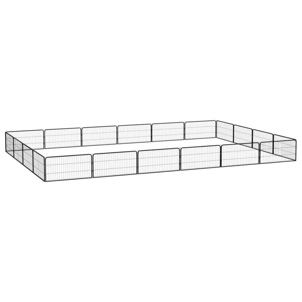 vidaXL Hondenkennel 4 panelen 100x50 cm gepoedercoat staal zwart