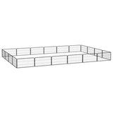 vidaXL Hondenkennel 4 panelen 100x50 cm gepoedercoat staal zwart