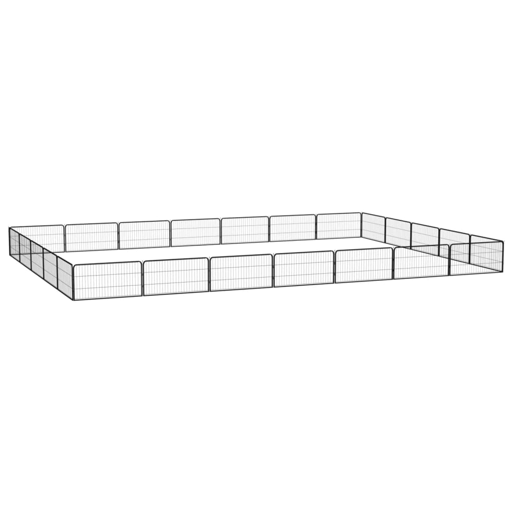 vidaXL Hondenkennel 4 panelen 100x50 cm gepoedercoat staal zwart