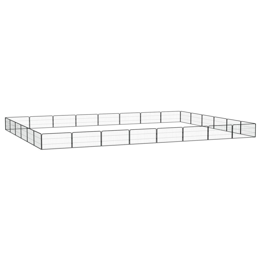 vidaXL Hondenkennel 4 panelen 100x50 cm gepoedercoat staal zwart