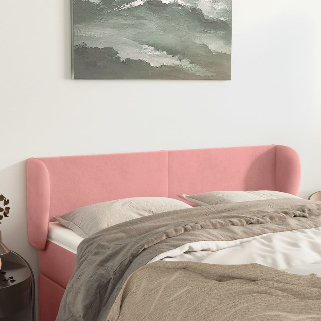 vidaXL Hoofdbord met randen 83x23x78/88 cm fluweel lichtgrijs