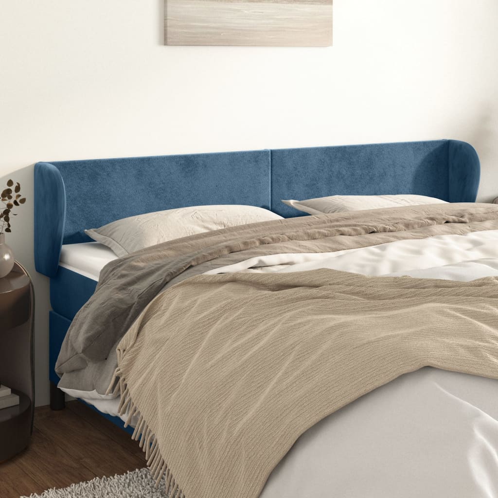 vidaXL Hoofdbord met randen 83x23x78/88 cm fluweel lichtgrijs