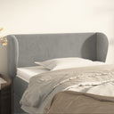 vidaXL Headboard with Edges 83x23x78/88 cm Velvet Light Grey