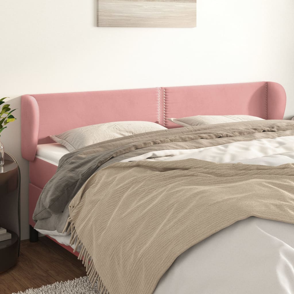vidaXL Hoofdbord met randen 83x23x78/88 cm fluweel lichtgrijs