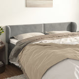 vidaXL Hoofdbord met randen 83x23x78/88 cm fluweel lichtgrijs