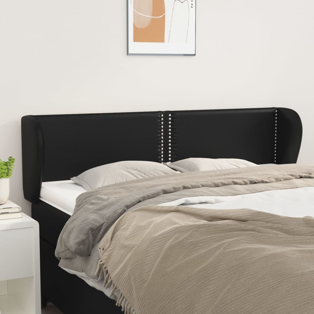vidaXL Hoofdbord met randen 83x23x78/88 cm kunstleer zwart