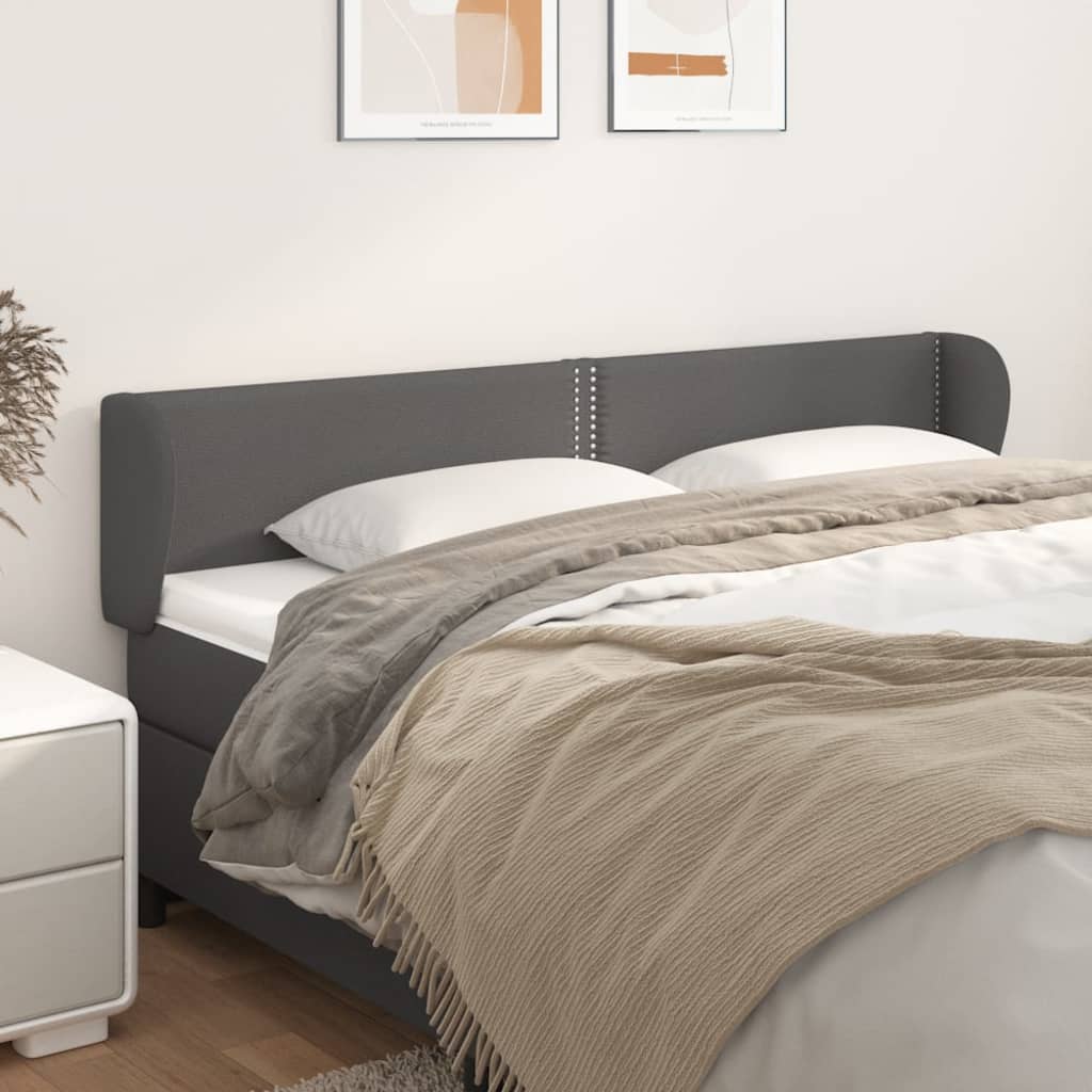 vidaXL Hoofdbord met randen 83x23x78/88 cm kunstleer zwart