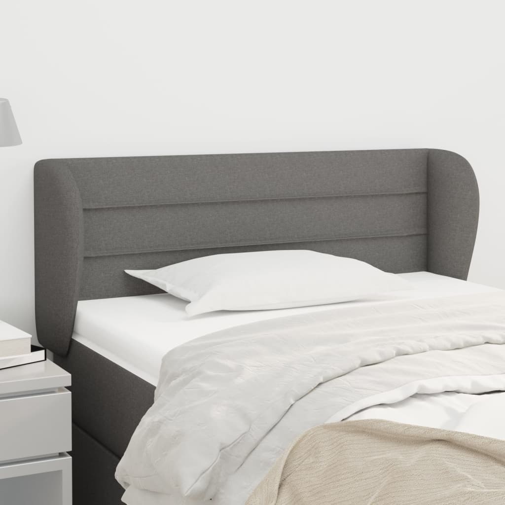 vidaXL Hoofdbord met randen 83x23x78/88 cm stof lichtgrijs