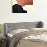 vidaXL Hoofdbord met randen 83x23x78/88 cm fluweel lichtgrijs
