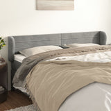 vidaXL Hoofdbord met randen 83x23x78/88 cm fluweel lichtgrijs