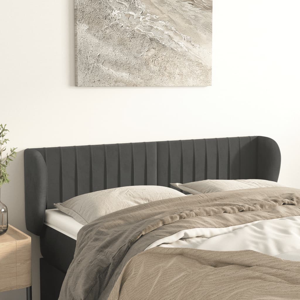 vidaXL Hoofdbord met randen 83x23x78/88 cm fluweel lichtgrijs