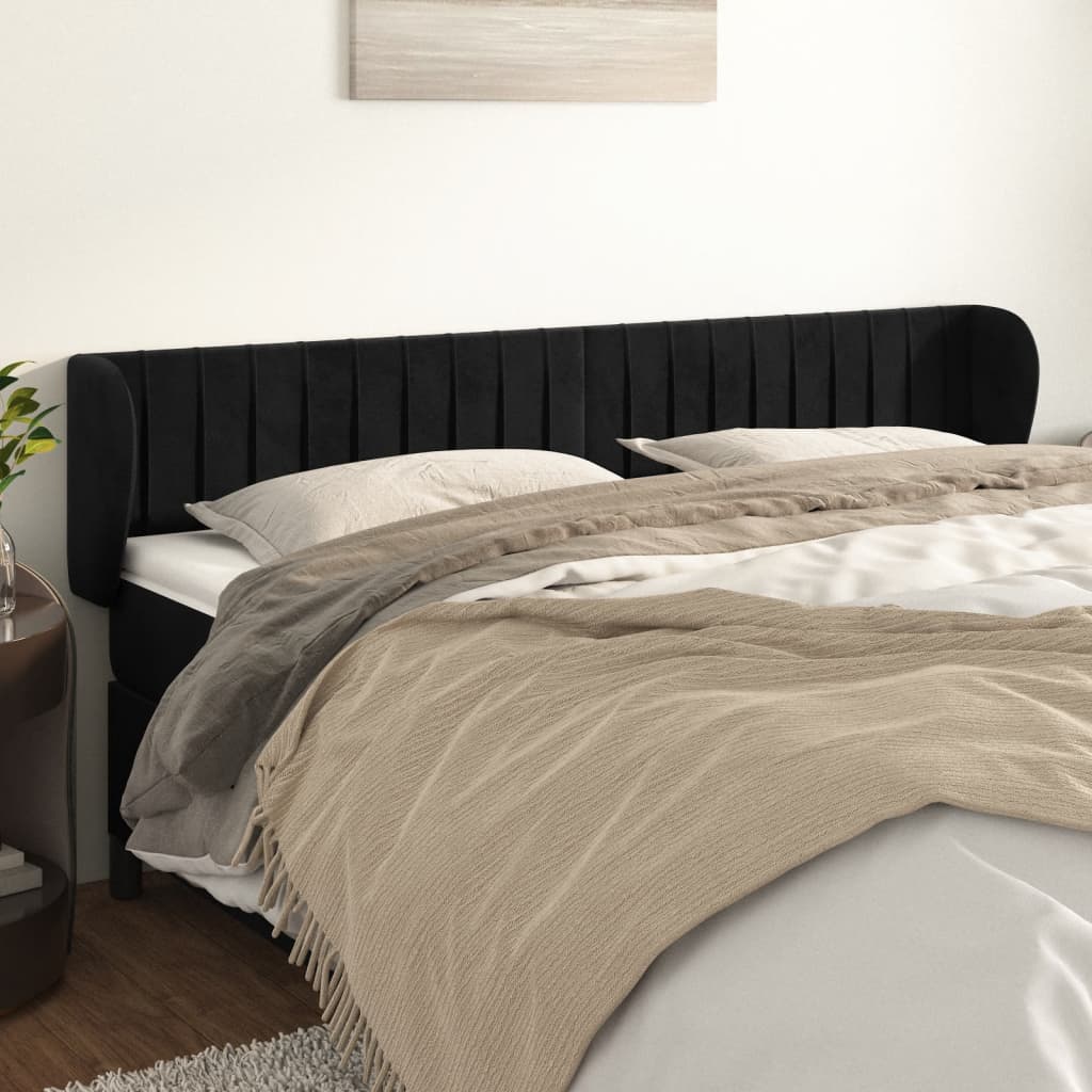 vidaXL Hoofdbord met randen 83x23x78/88 cm fluweel lichtgrijs