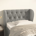 vidaXL Headboard with Edges 83x23x78/88 cm Velvet Light Grey