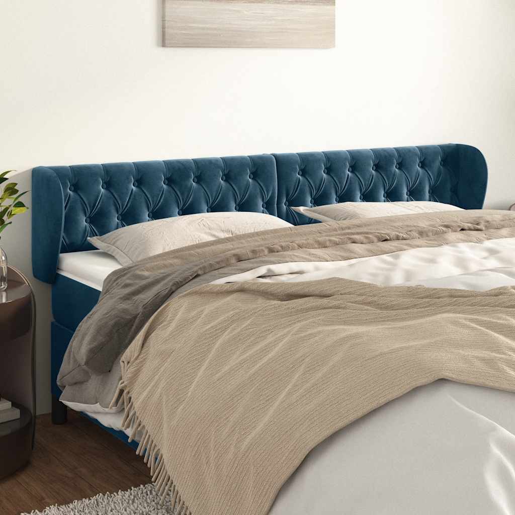 vidaXL Hoofdbord met randen 83x23x78/88 cm fluweel lichtgrijs