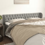 vidaXL Hoofdbord met randen 83x23x78/88 cm fluweel lichtgrijs