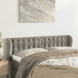 vidaXL Hoofdbord met randen 83x23x78/88 cm fluweel lichtgrijs