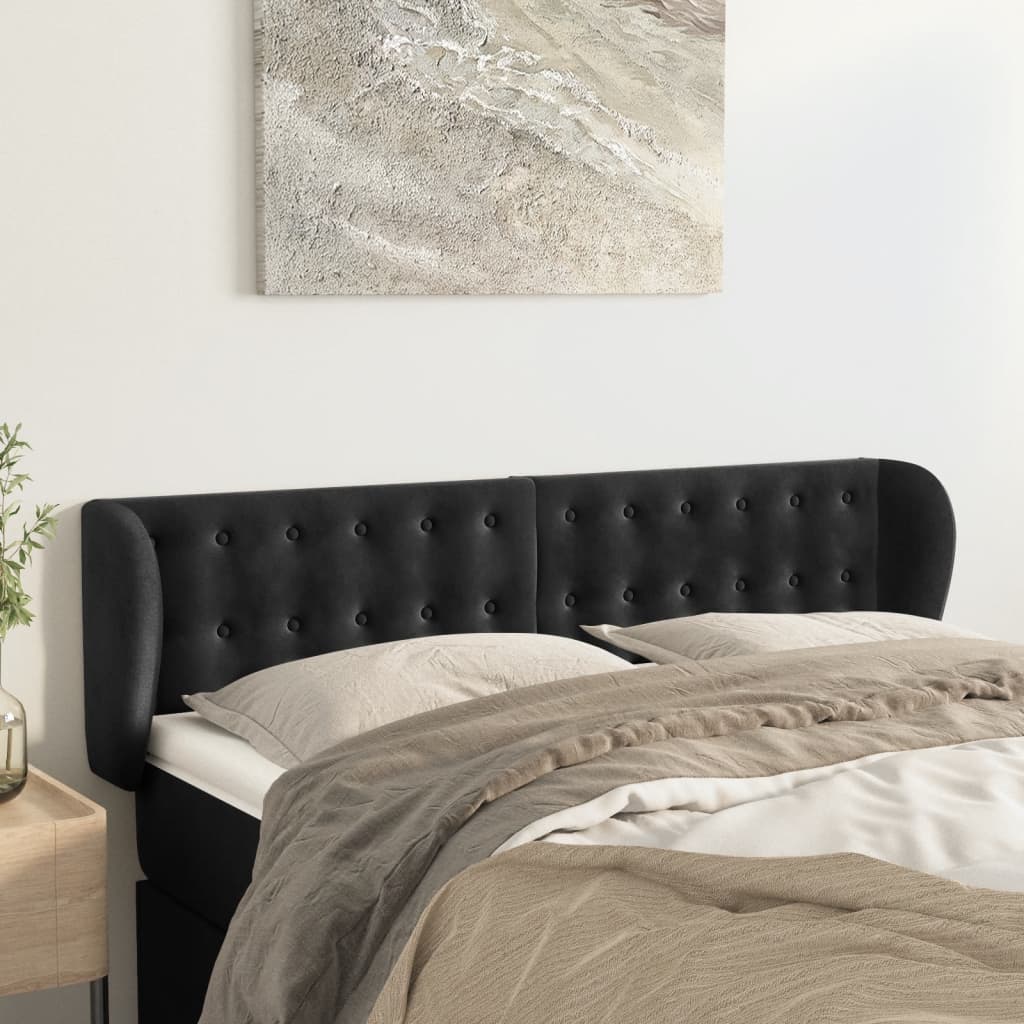 vidaXL Hoofdbord met randen 83x23x78/88 cm fluweel lichtgrijs