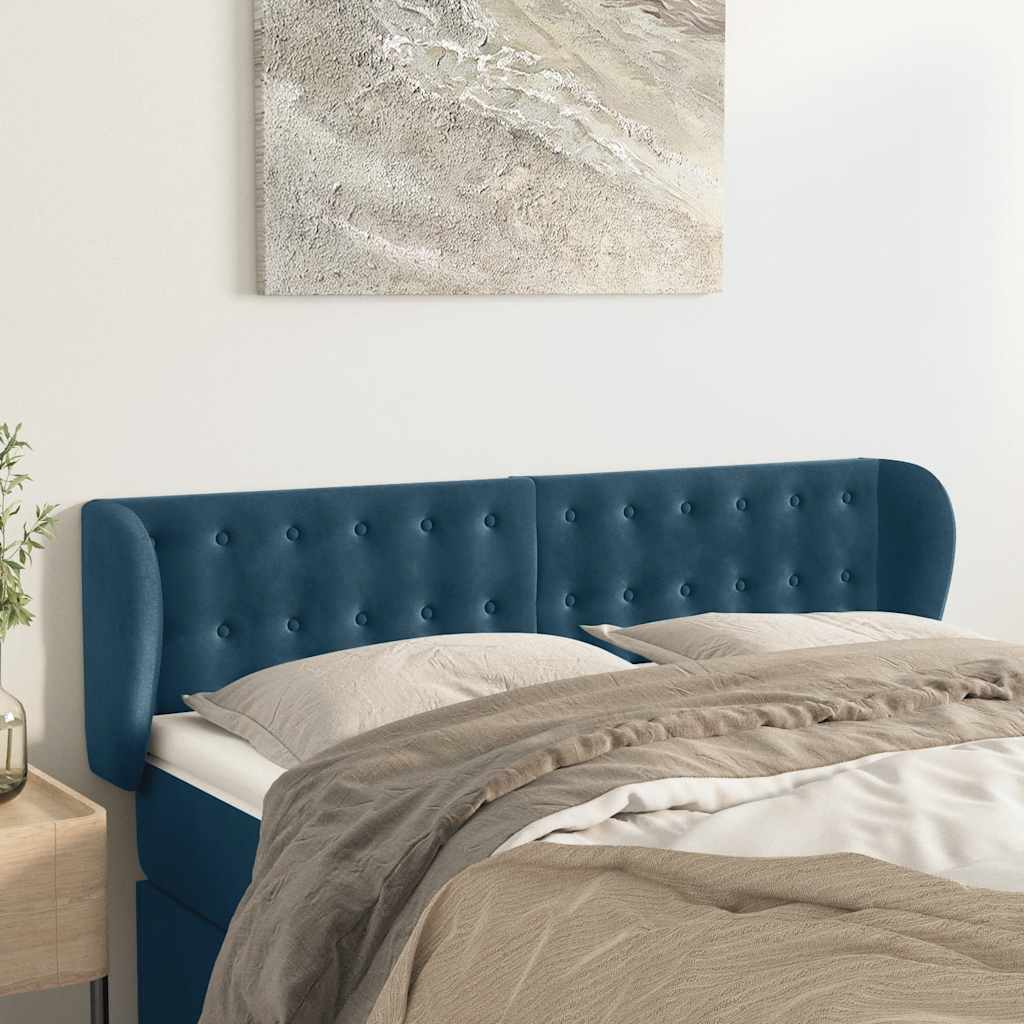 vidaXL Hoofdbord met randen 83x23x78/88 cm fluweel lichtgrijs