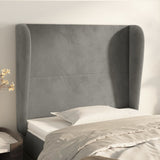 vidaXL Hoofdbord met randen 83x23x78/88 cm fluweel lichtgrijs