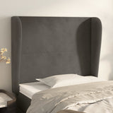 vidaXL Hoofdbord met randen 83x23x78/88 cm fluweel lichtgrijs