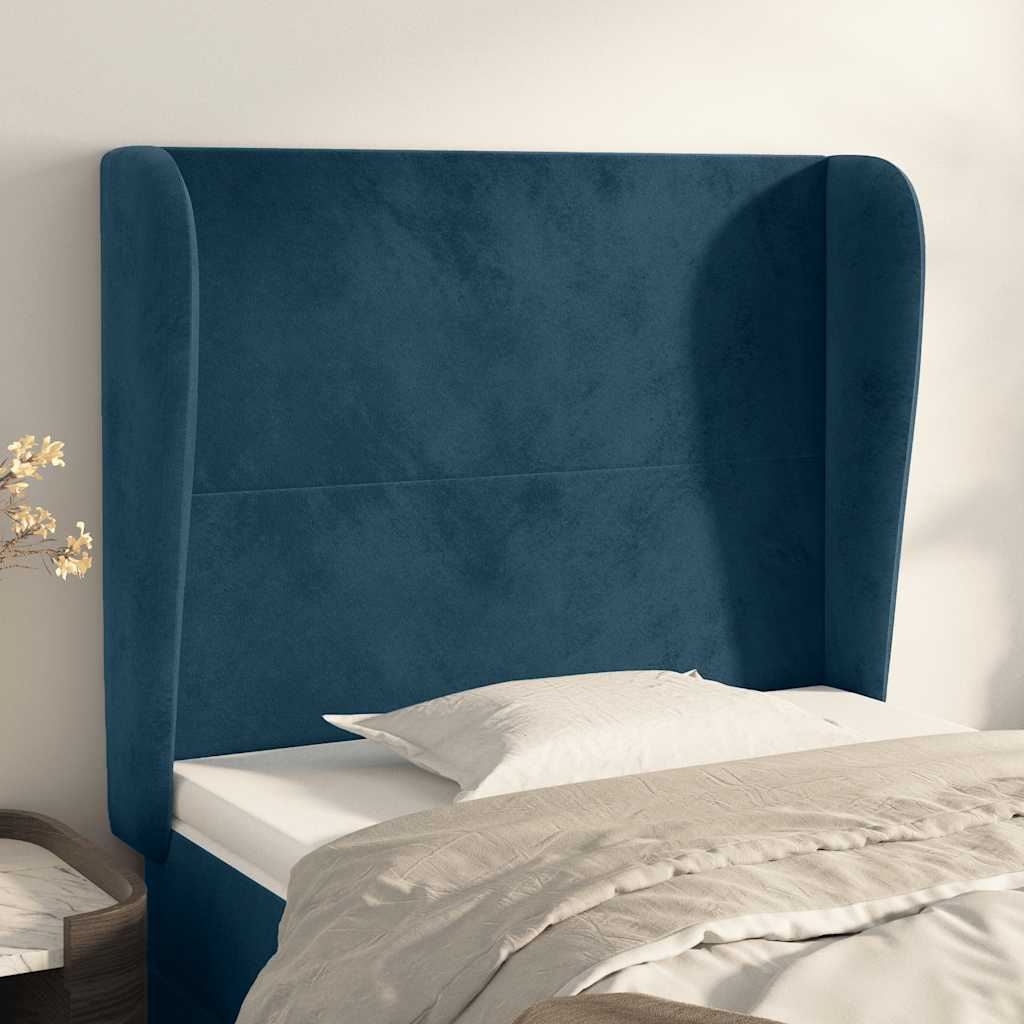 vidaXL Hoofdbord met randen 83x23x78/88 cm fluweel lichtgrijs