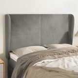 vidaXL Hoofdbord met randen 83x23x78/88 cm fluweel lichtgrijs