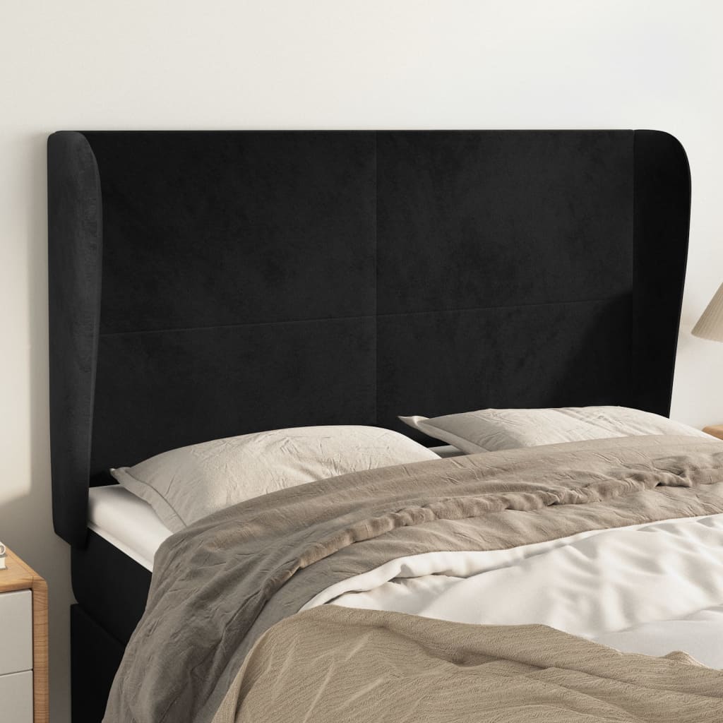 vidaXL Hoofdbord met randen 83x23x78/88 cm fluweel lichtgrijs